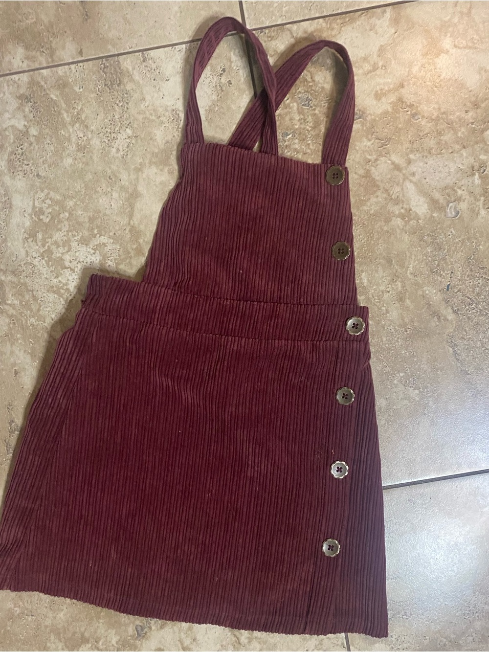 art class Girls Corduroy Pinafore Dress in maroon